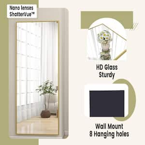 Gold Frame 18 in. W x 58 in. H Rectangular Metal Full Length Mirror