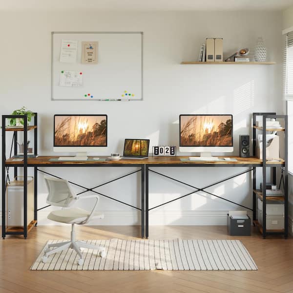 Bestier computer desk with store storage shelves