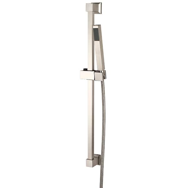 Pioneer Faucets 1-Spray 1 in. Single Wall Mount Handheld Shower Head in Brushed Nickel