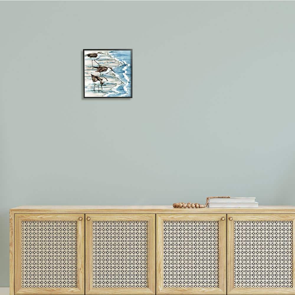 Rockhampton Sandpipers Beach Ripples Canvas Print with Black Frame
