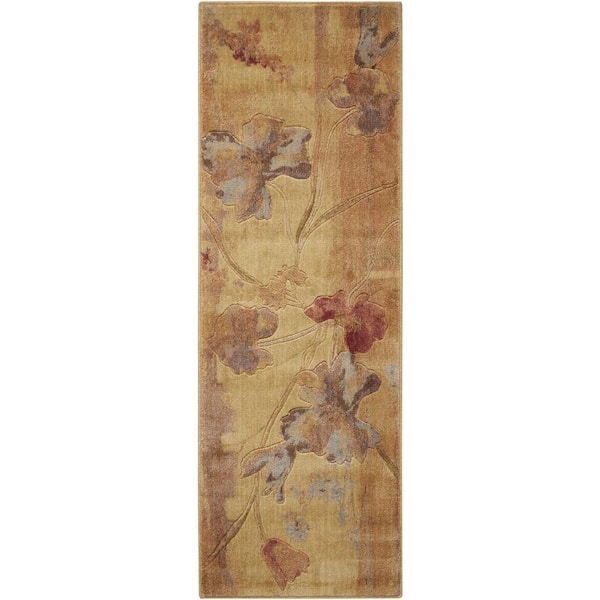 Somerset Beige 2 ft. x 6 ft. Floral Vintage Kitchen Runner Area Rug