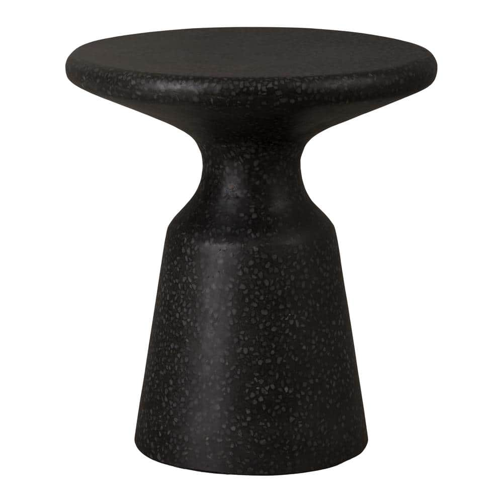 Emissary Thin Mushroom 20 in. H Matte Terrazzo Black Round Terrazzo ...