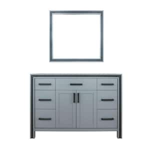 Ziva 48 in. W x 22 in. D Dark Grey Single Bath Vanity without Top and 34 in Mirror