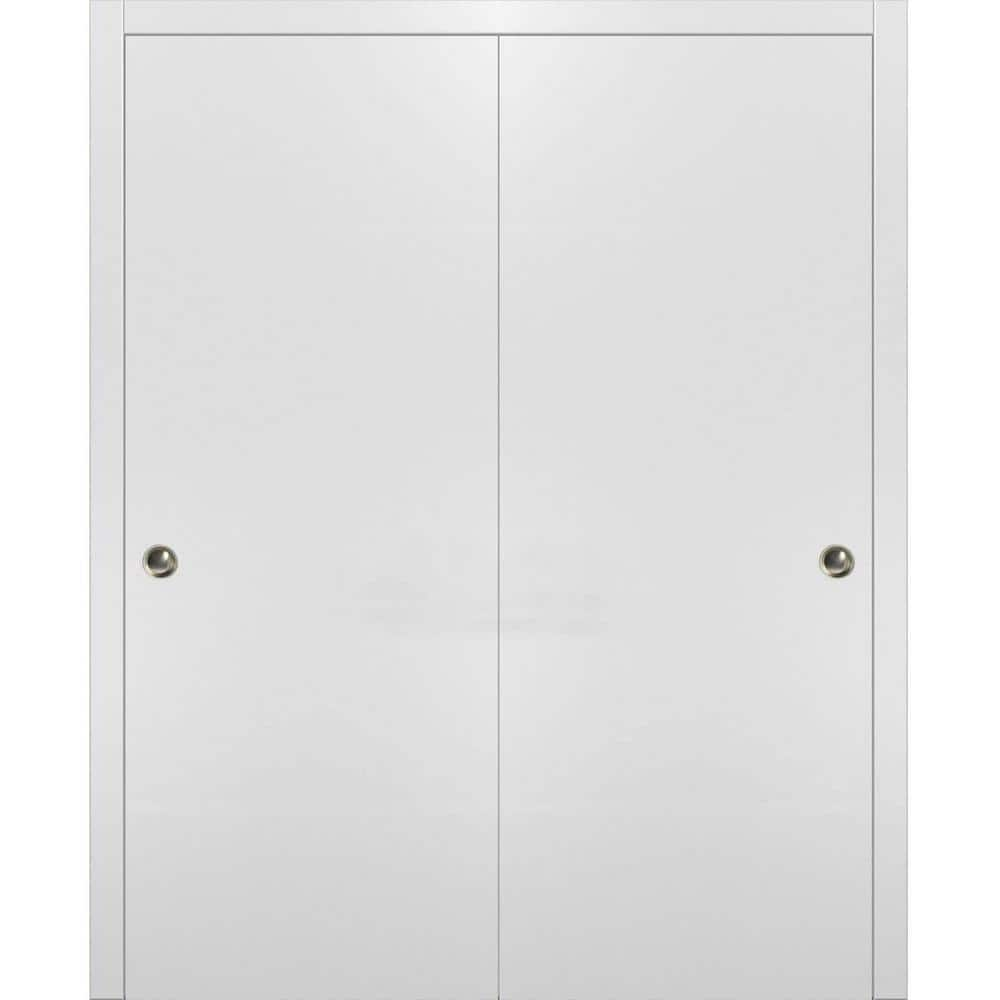 Sartodoors Planum 0010 72 in. x 80 in. Flush White Finished Wood ...