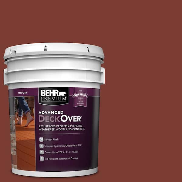 BEHR Premium Advanced DeckOver 5 gal. #SC-330 Redwood Smooth Solid Color Exterior Wood and Concrete Coating