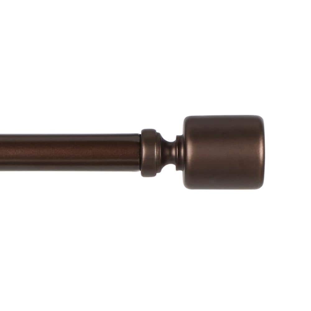 Adjustable Oil Rubbed Bronze Single Curtain Rod Set with Finial