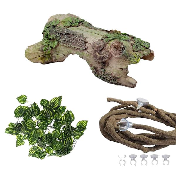 Misopily 7.8 x 4.9 x 2.1 in. Resin Hollow Tree Trunk Decoration Habitat Cave for Aquarium - (1-Pack)