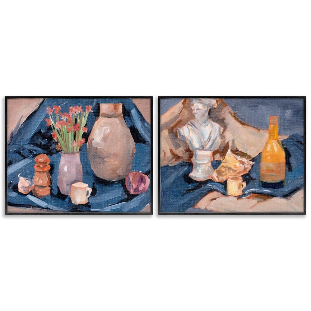 Traditional Still Life on Drapery by Melissa Wang 2 Pieces Black Framed Nature Giclee Art Print 24 in. x 30 in. price history on PriceWatchPro
