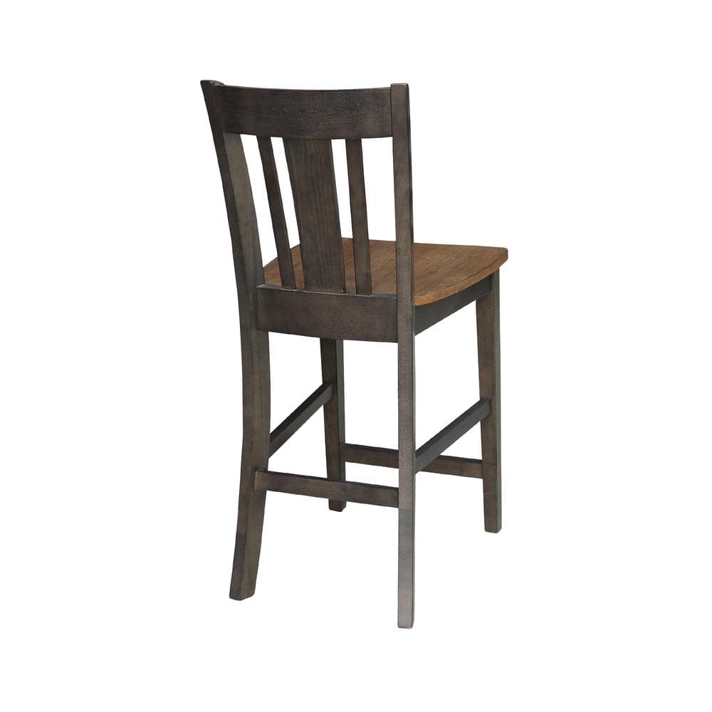San Remo 24" Solid Wood Counterheight Stool in Hickory/Washed Coal