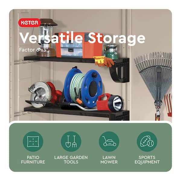 Keter Factor 6 ft. W x 3 ft. D Outdoor Durable Resin Plastic