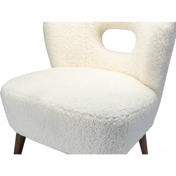 JAYDEN CREATION Mini Ivory Vegan Lambskin Sherpa Upholstery Side