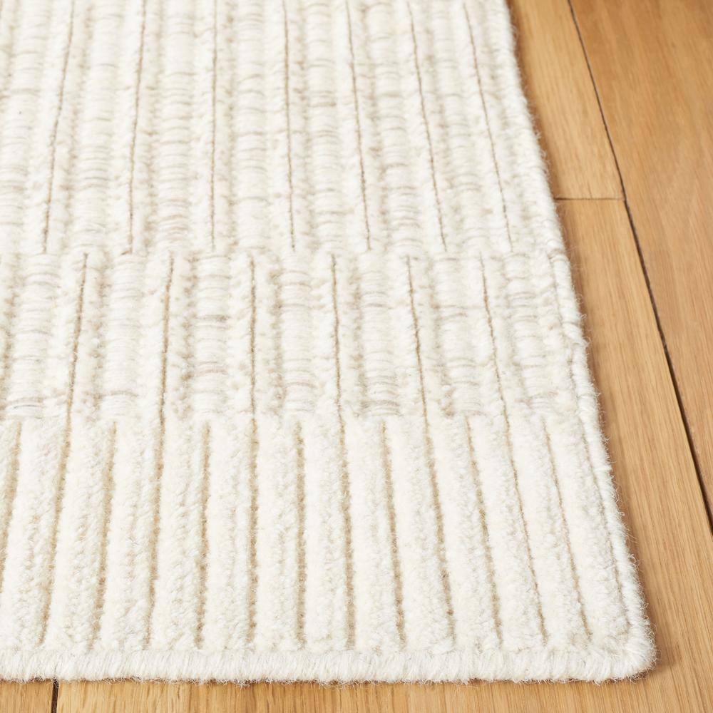 Ivory Tufted Handmade Washable 4' x 6' Wool Rug