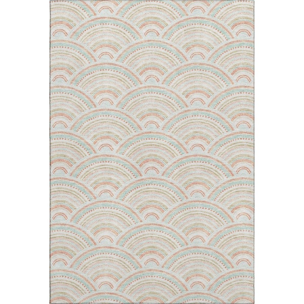 Mayfield Premium Machine Washable Abstract AMF984 Linen 8 ft. x 10 ft. Area Rug