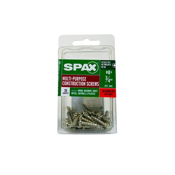 SPAX #8 x 3/4 in. Interior Pan Head Wood Metal Screws Cabinet