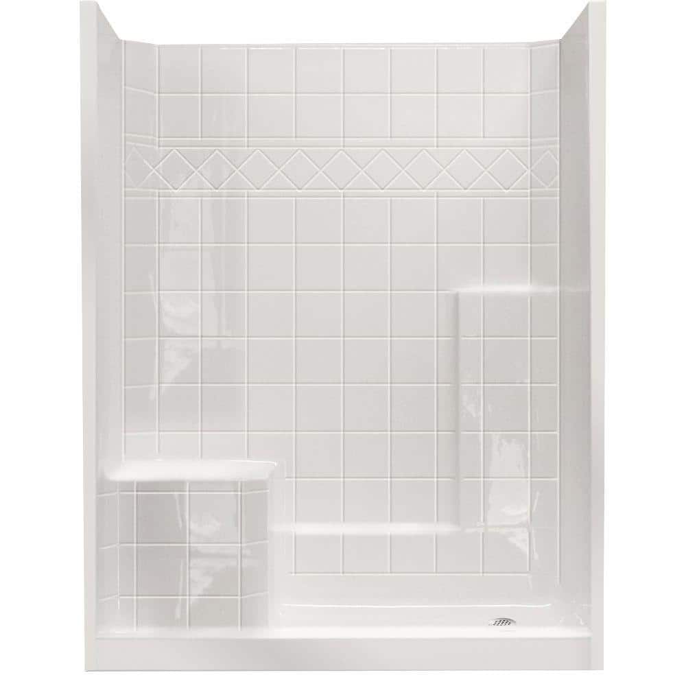 Ella Basic 60 in. x 33 in. x 77 in. AcrylX 3-Piece Shower Kit with