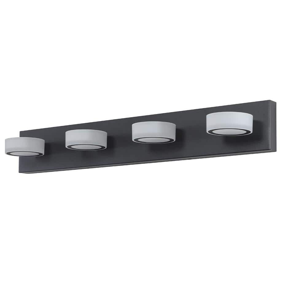 4-Light Modern Black LED Vanity Lights, Acrylic Black Bathroom Vanity Lights Over Mirror -  Jushua, W1340110592