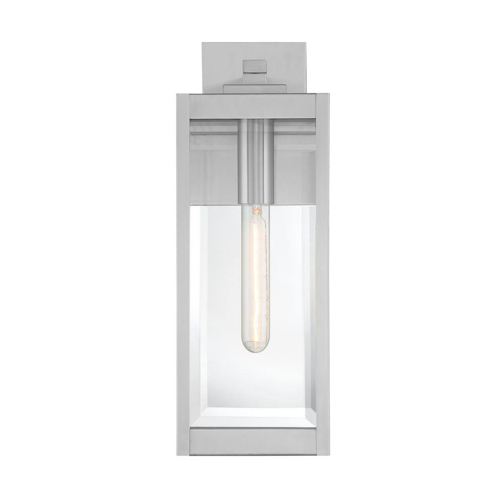 17" Stainless Steel Dimmable Outdoor Lantern with Clear Glass