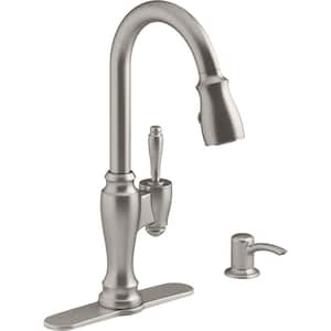 Arsdale Single-Handle Pull-Down Sprayer Kitchen Faucet with Soap/Lotion Dispenser in Vibrant Stainless