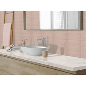 Stencil Blush 4 in. x 12 in. Glaze Porcelain Half Moon Floor and Wall Tile (5.81 sq. ft./case)
