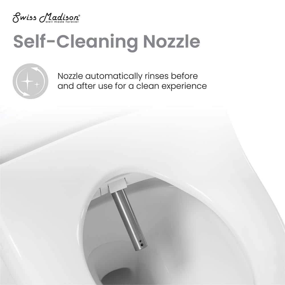 White Glossy Elongated Free Standing Dual Flush Toilet