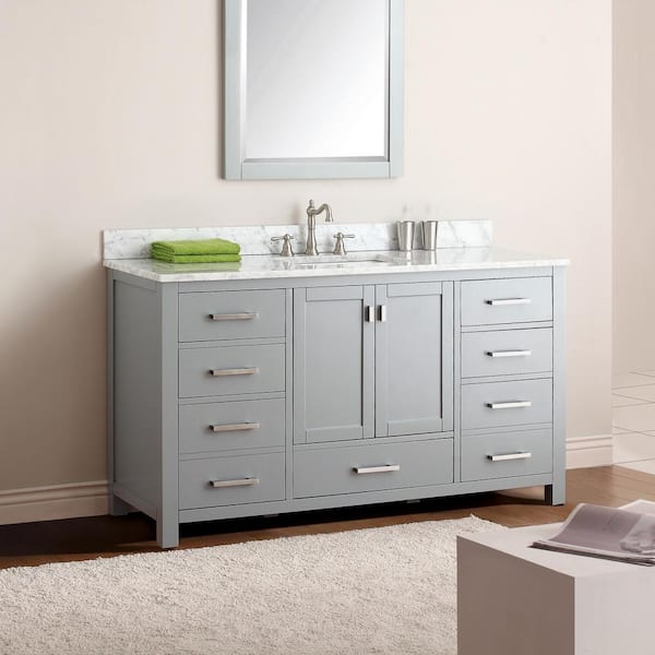 Modero 60 in. Bath Vanity Cabinet without Top in Chilled Gray