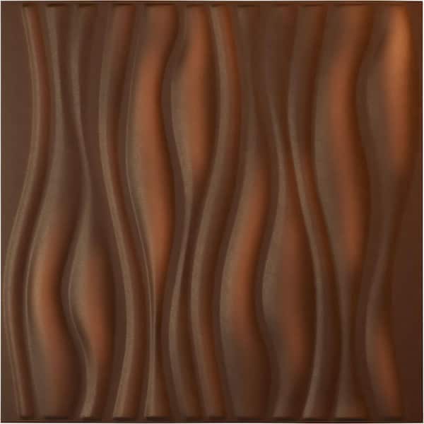Ekena Millwork 19 5/8 in. x 19 5/8 in. Leandros EnduraWall Decorative 3D Wall Panel, Aged Metallic Rust (12-Pack for 32.04 Sq. Ft.)