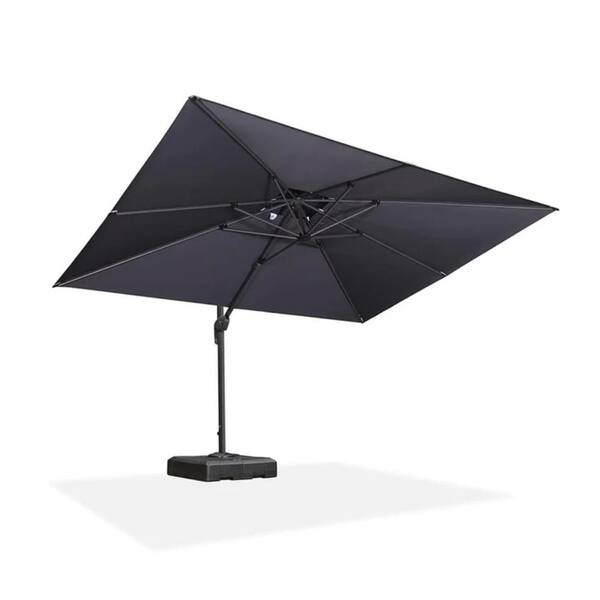 PURPLE LEAF 11 ft. Square 2Tier Aluminum Cantilever 360Degree