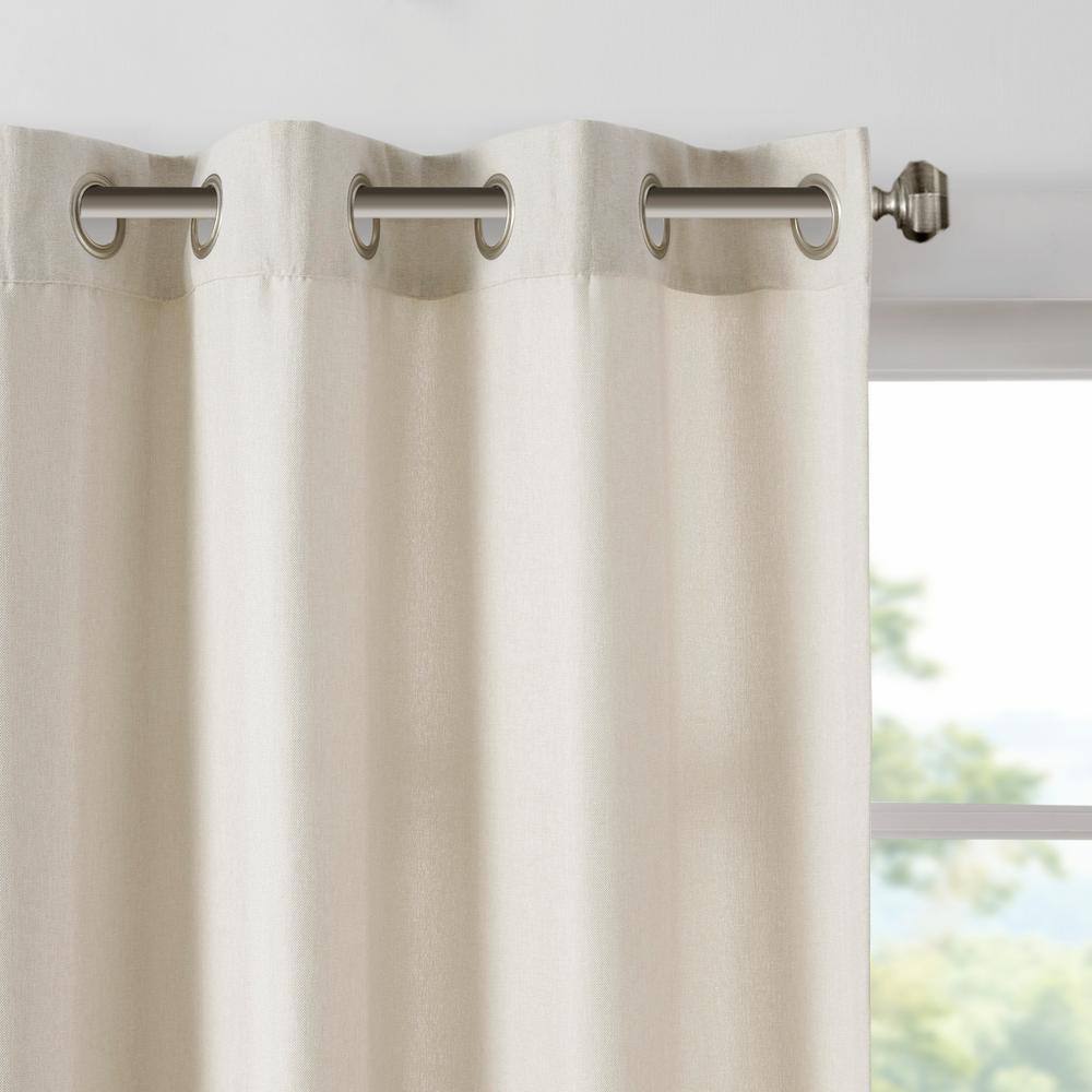 Off-White Extended Grommet Top Light Filtering Drapes