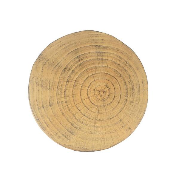 Natural Round MGO Hollow Outdoor Side Table, All-weather Wood-like