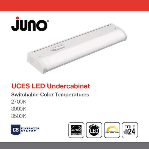 Juno Contractor Select UCES 36 in. White LED Direct Wire Under Cabinet  Light Switchable 1222 Lumens 2700K 3000K 3500K UCES 36IN SWW6 90CRI WH M6 -  The Home Depot