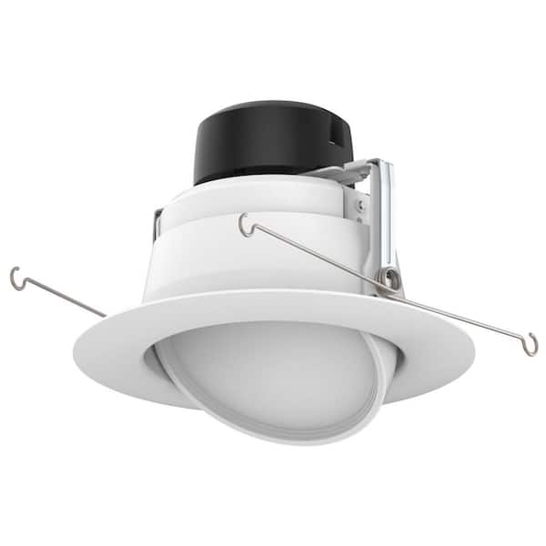 HALCO LIGHTING TECHNOLOGIES ProLED 6 in. White Integrated LED Recessed Ceiling Light Dimmable Adjustable Gimbal Retrofit Trim Daylight