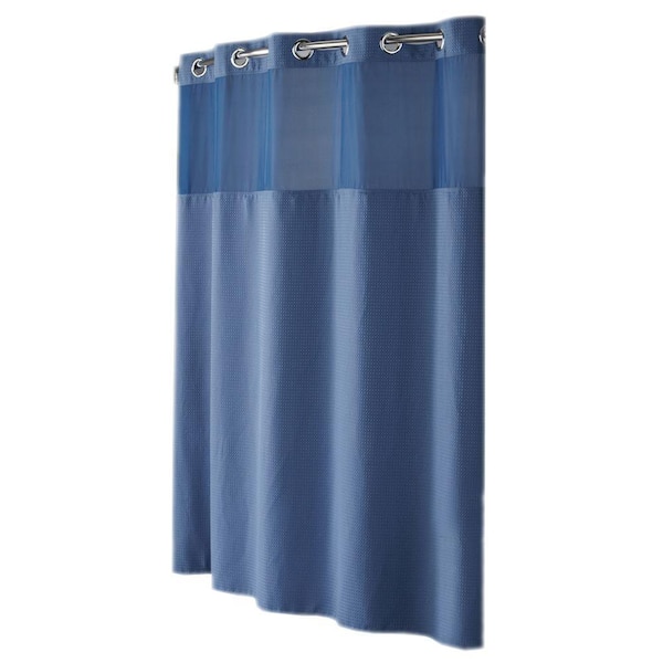 Hookless Shower Curtain Mystery with Peva Liner in Moonlight Blue Diamond Pique
