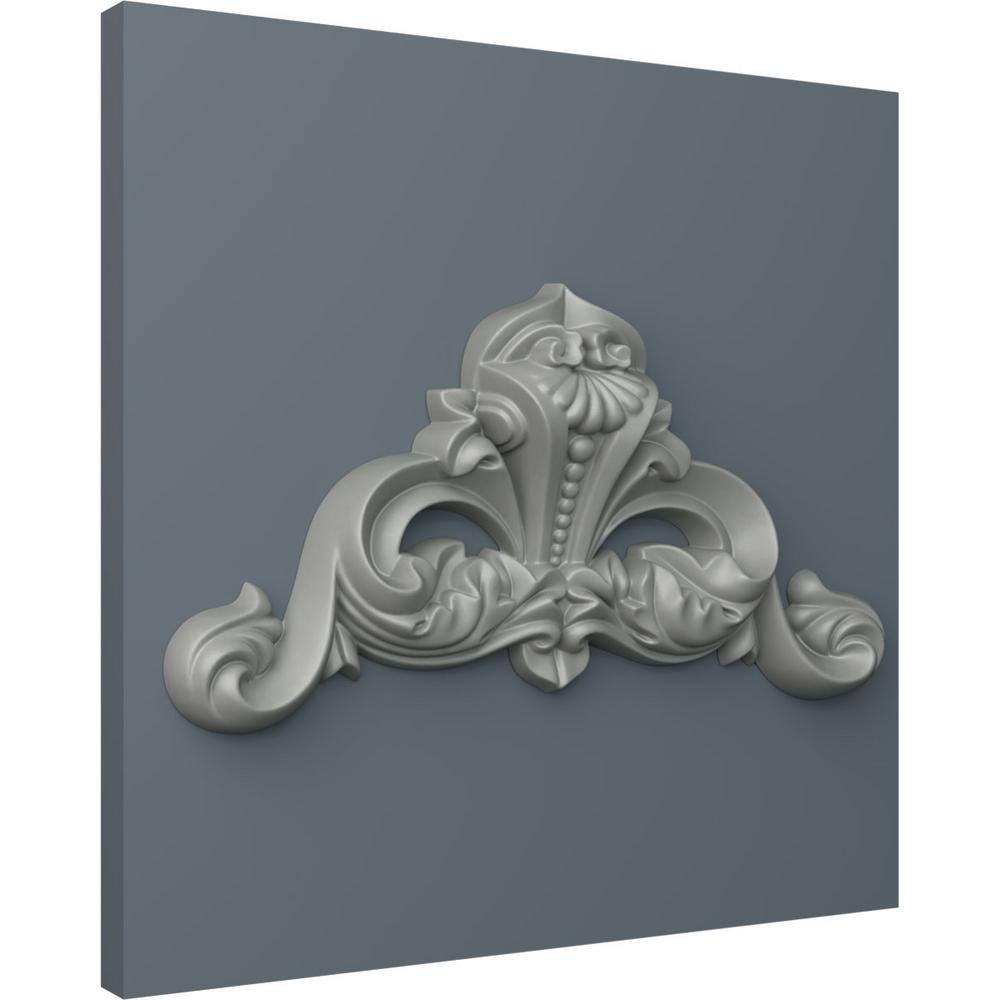 Gray Polyurethane Beaded Scroll Wall Applique