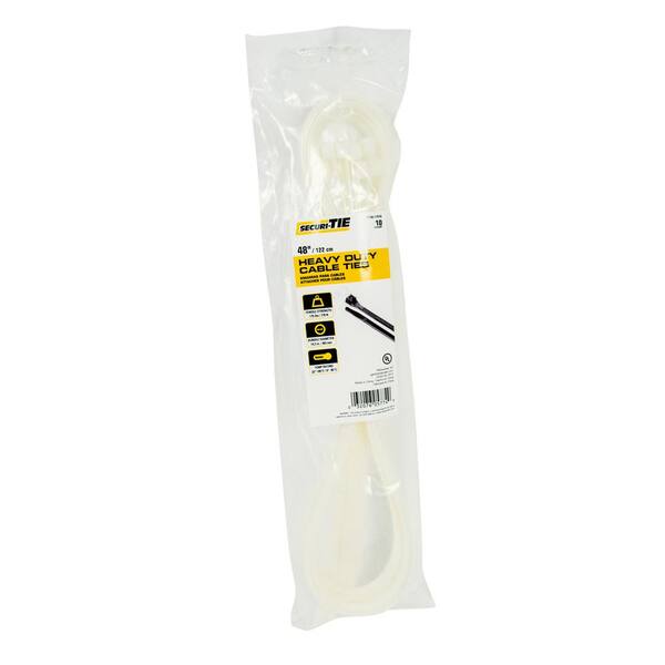 Gardner Bender 48 in. Extra Heavy Duty Cable Tie, 175 lb. Tensile, Natural, 10-Pack (Case of 5)