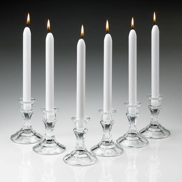 Light In The Dark 10 in. Tall Elegant White Taper Candles (Set of 12)