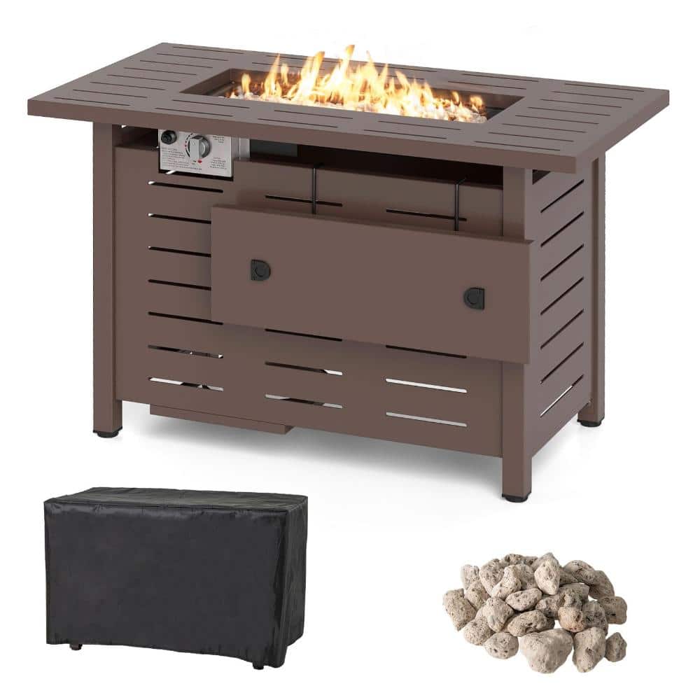 40 in. Galvanized Steel and Stainless Steel Outdoor Propane Fire Pit Table with 48,000 BTU Output price history on PriceWatchPro