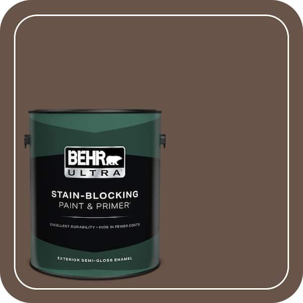 BEHR ULTRA 1 gal. #BXC-79 Center Earth Semi-Gloss Enamel Exterior Paint & Primer