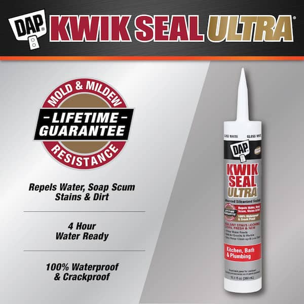 Kwik Seal Ultra 10.1 oz. White Advanced Siliconized Kitchen and Bath Caulk (2-Pack)