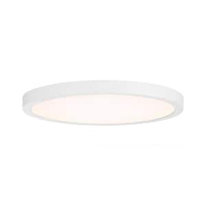 12 in. 25-Watt Modern White Integrated LED Flush Mount with Clear Shade