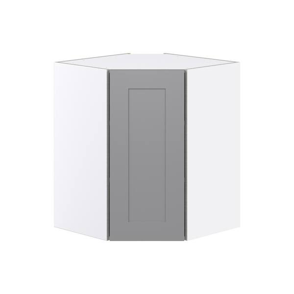 J COLLECTION Bristol Painted Slate Gray Shaker Assembled Wall Diagonal Corner Kitchen Cabinet (24 in. W x 40 in. H x 14 in. D)
