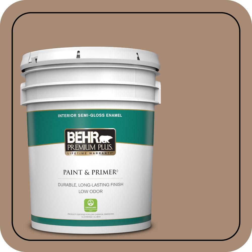 5 gal. #N240-5 Rodeo Tan Semi-Gloss Enamel Low Odor Interior Paint & Primer price history on PriceWatchPro