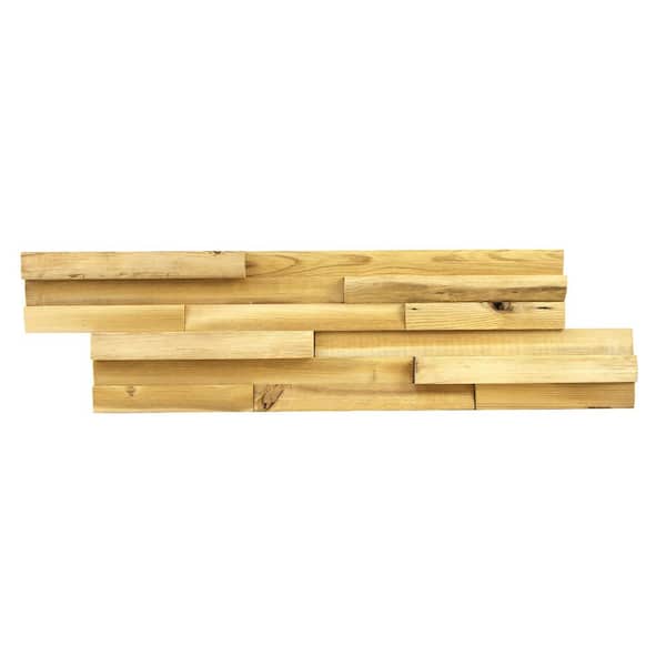 Kingsman Hardware 1-3/8 in. x 7 in. x 26-1/2 in. Light Brown Reclaimed Wood Plank (9-Panels) (10.4 sq. ft./Case)