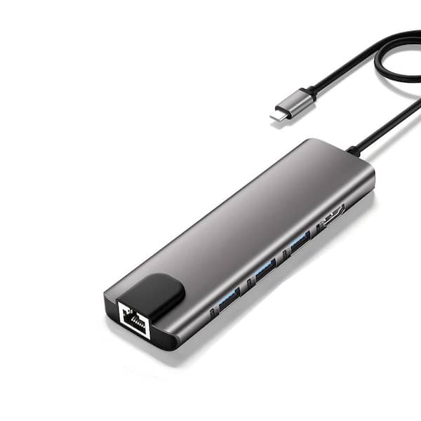 USB C Hub Multiport Adapter 9 in 1 with Gigabit Ethernet 100W PD HDMI 4K SD TF Card Reader for Laptops
