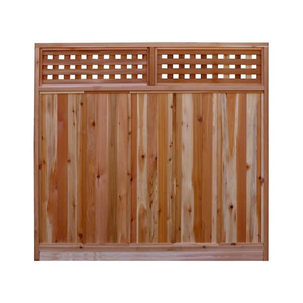 Signature Development 6 ft. H x 6 ft. W Western Red Cedar Checker Lattice Top Fence Panel Kit