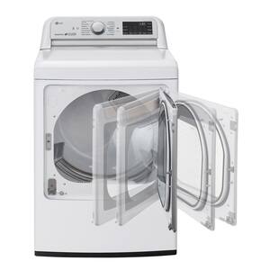 7.3 cu. ft. Ultra Large White Smart Electric Vented Dryer with EasyLoad Door, TurboSteam and Wi-Fi Enabled