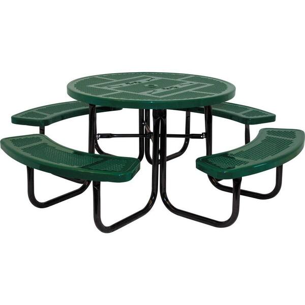 Ultra Play 46 in. Green Dog Park Commercial Round Perforated Punch Table