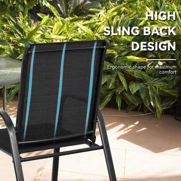 Cisvio 2-Pieces Patio Outdoor Dining Chair with Armrest