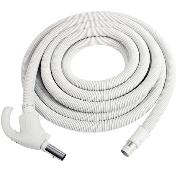 Central Vac Hose Assy 40Ft Low Voltage Crushproof Hose With Switch-Grey