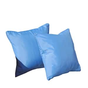 Blue Square Outdoor Throw Pillow (2-Pack)