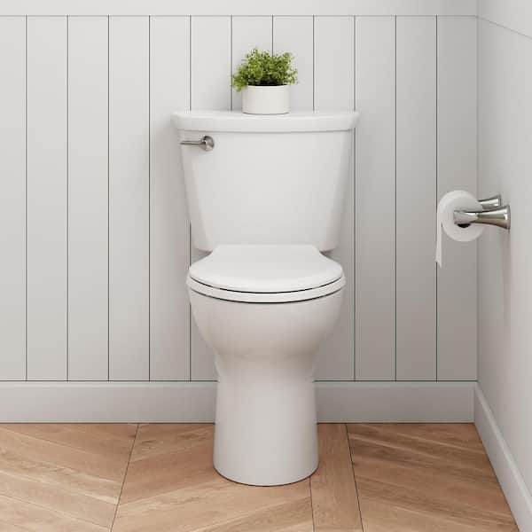 Cadet 10 in. Antimicrobial 2-Piece 1.28 GPF Single Flush Chair Height Round Front Toilet with Slow Close Seat in White